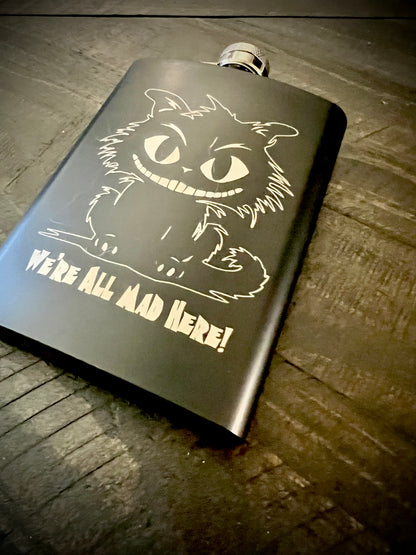 Flask - Cheshire Cat Stainless Steel 8oz (includes funnel)