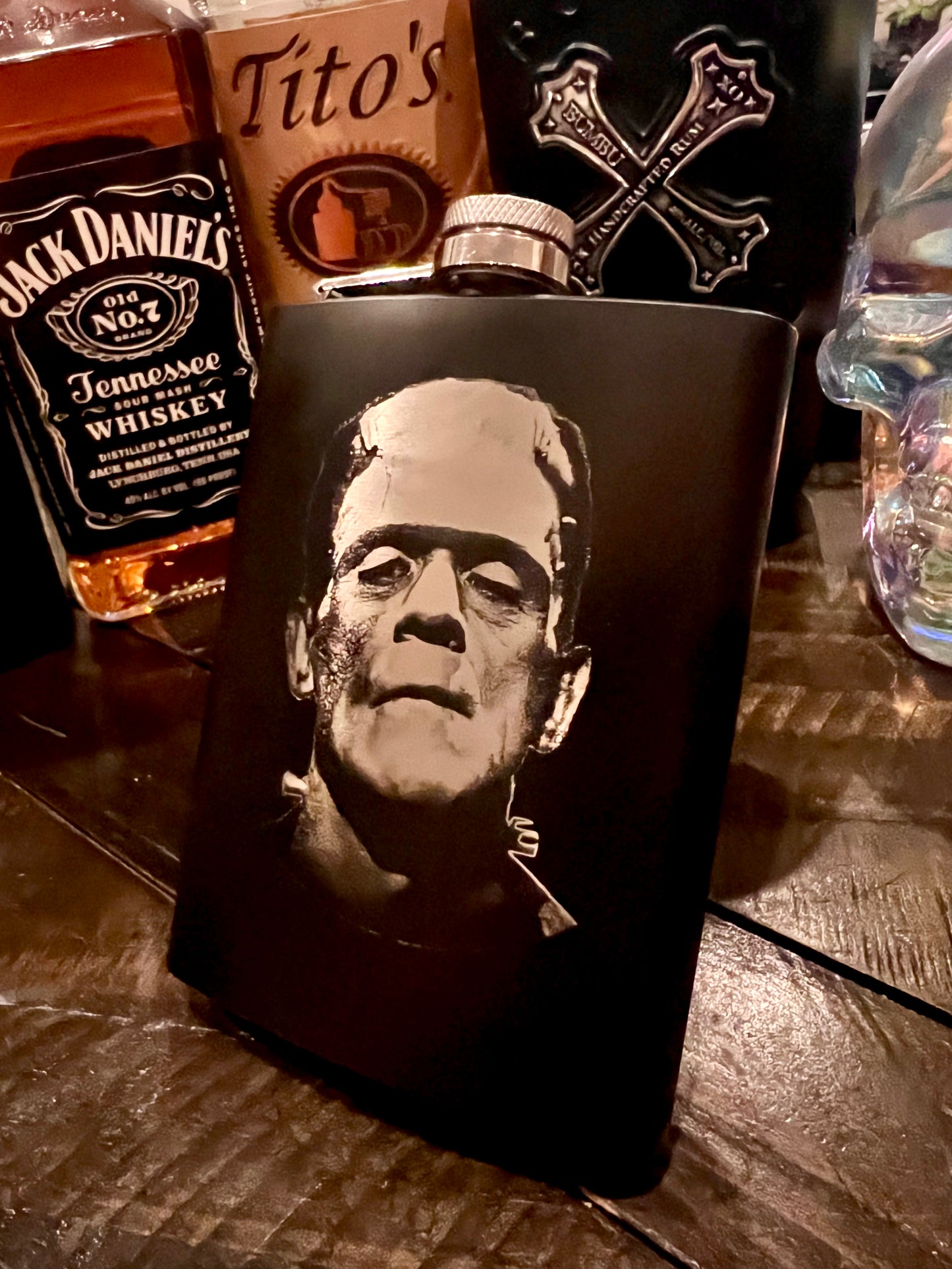 Flask - Frankenstein Stainless Steel 8oz (includes funnel)