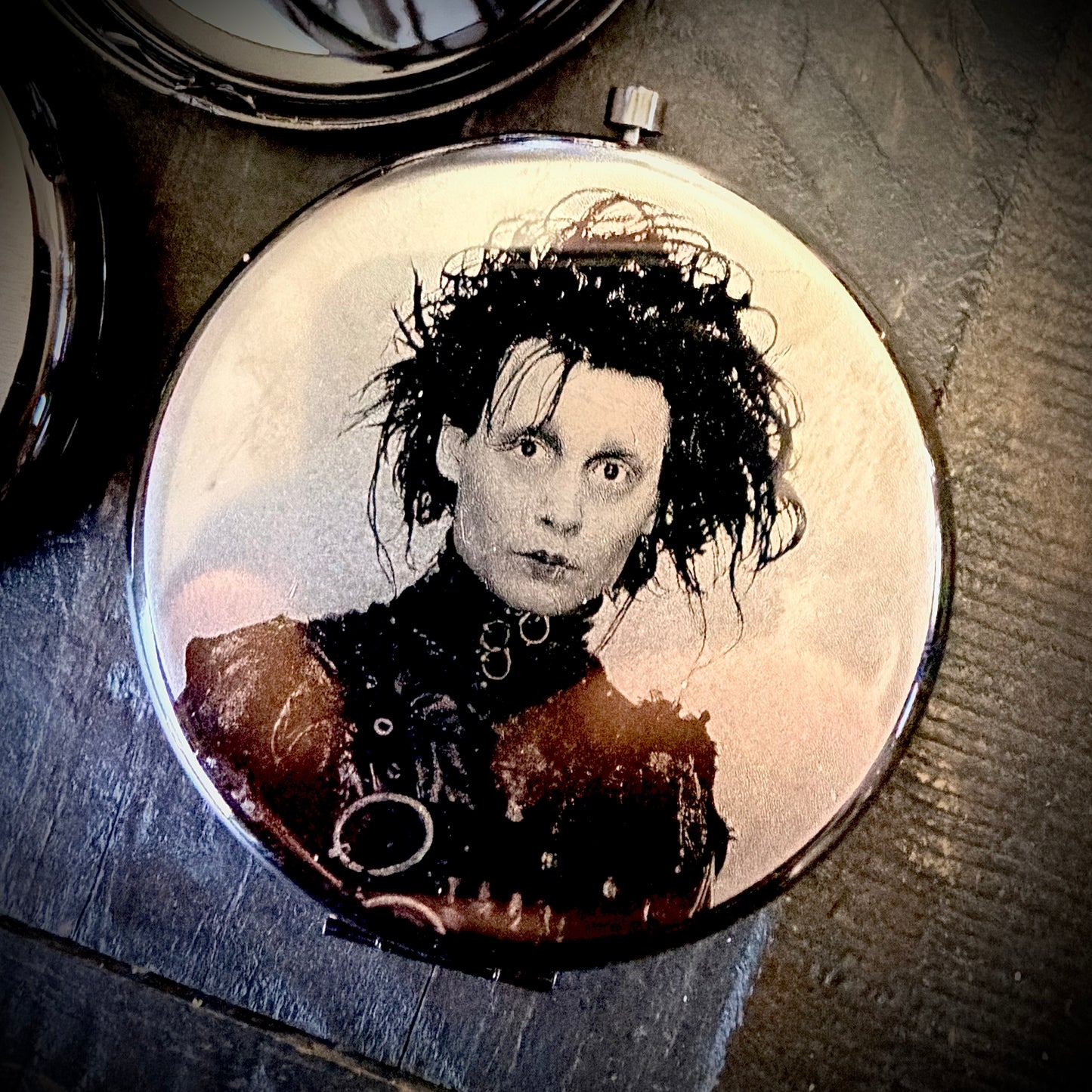 Compact Mirror - Edward Scissorhands Dual Sided Metal Engraved