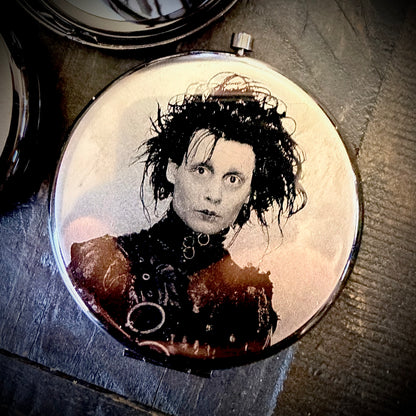Compact Mirror - Edward Scissorhands Dual Sided Metal Engraved
