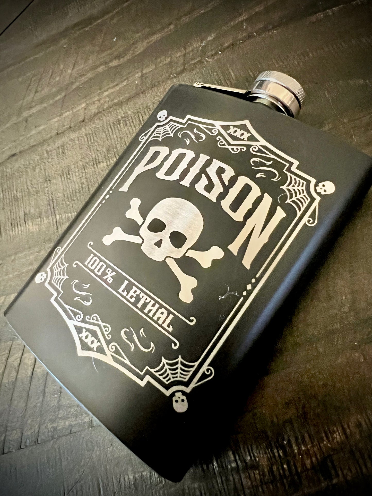 Flask - Poison Stainless Steel 8oz (includes funnel)