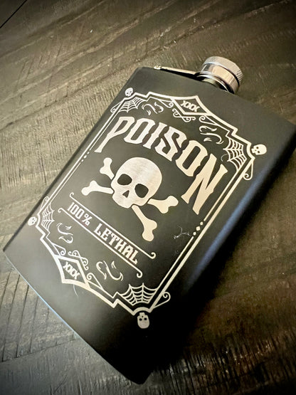 Flask - Poison Stainless Steel 8oz (includes funnel)