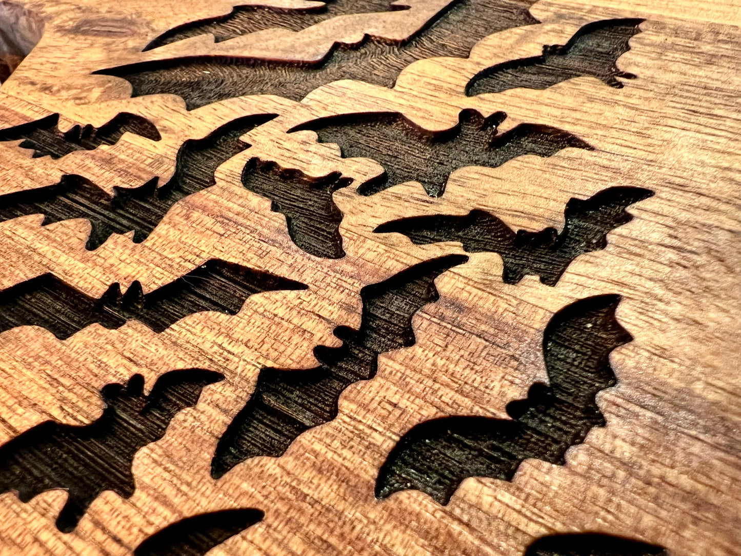 Charcuterie & Cutting Board - A Cauldron Bats engraved on beautiful round Acacia wood