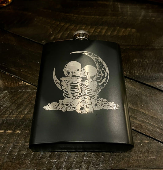 Flask - Lovers Tarot Card Stainless Steel 8oz (includes funnel)