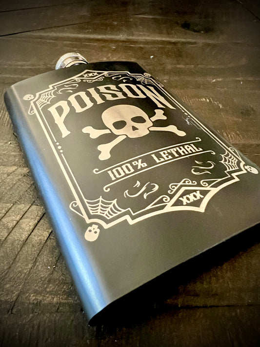 Flask - Poison Stainless Steel 8oz (includes funnel)