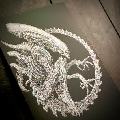 Wallet - Alien Xenomorph engraved metal card wallet