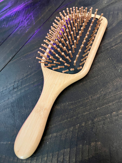 Hairbrush - Sam from Trick ‘R Treat engraved on large bamboo paddle brush