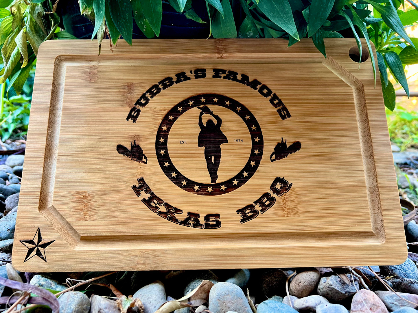 Cutting / Charcuterie Board - Bubba's BBQ engraved on bamboo Texas Chainsaw