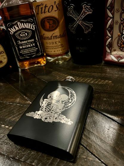 Flask - Lovers Tarot Card Stainless Steel 8oz (includes funnel)