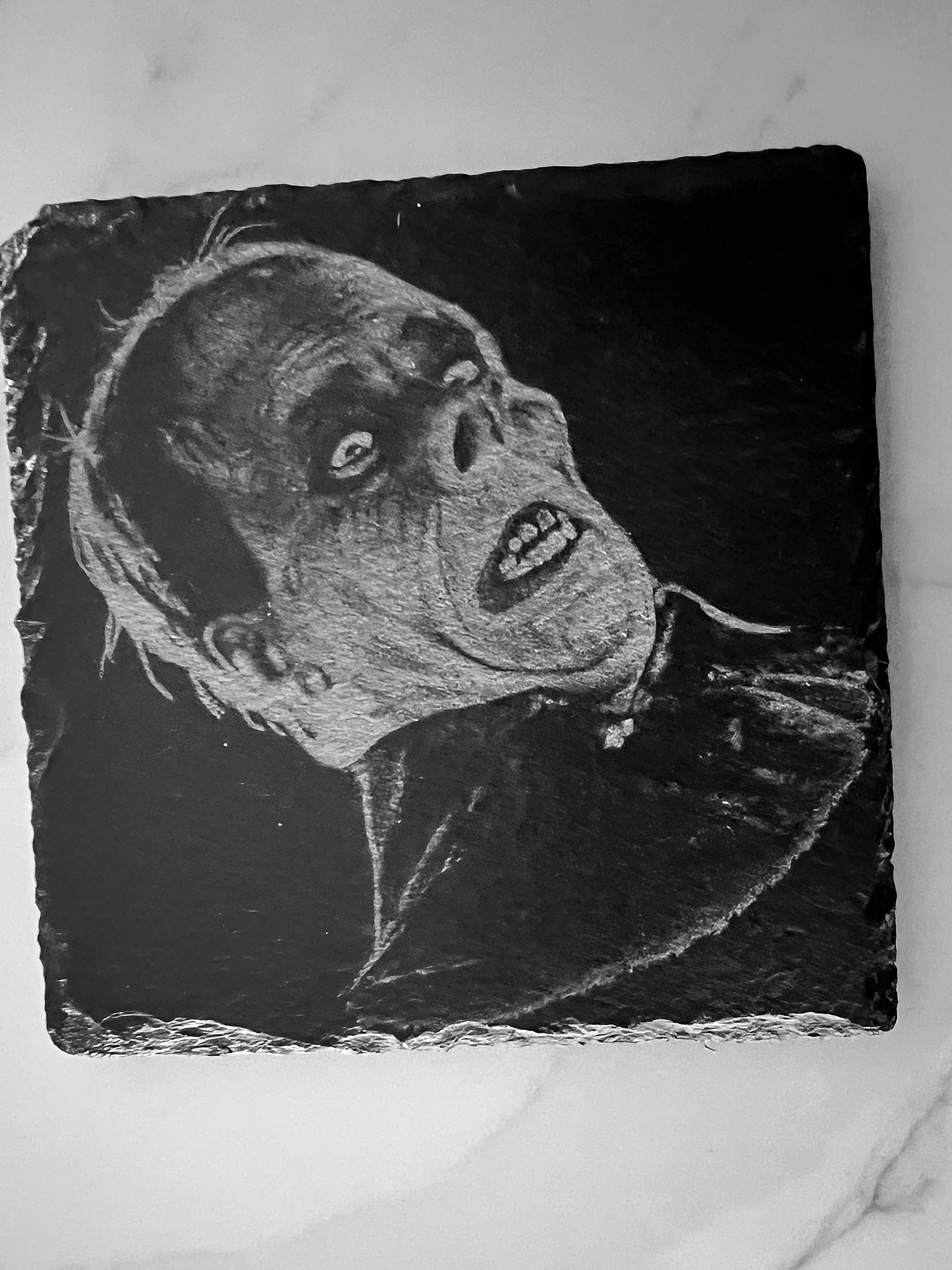 Coaster Set - Classic Monsters Series #2 Engraved on Slate (Set of four) Creature from the Black Lagoon Invisible Man Mummy Phantom of the Opera Universal