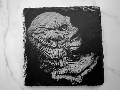Coaster Set - Classic Monsters Series #2 Engraved on Slate (Set of four) Creature from the Black Lagoon Invisible Man Mummy Phantom of the Opera Universal