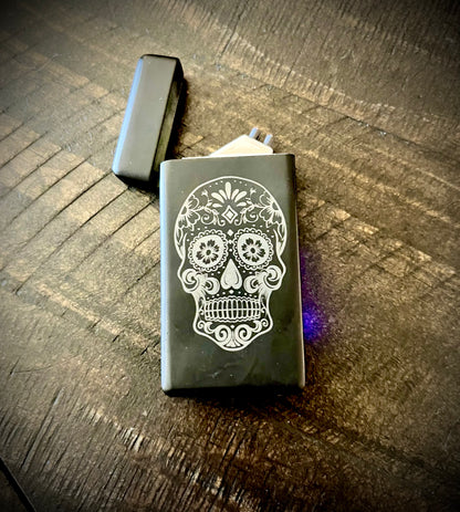 Arc Lighter - Sugar Skull engraved includes charger