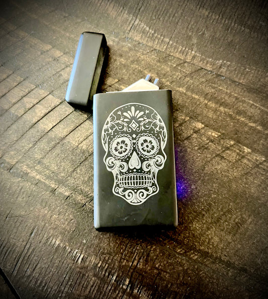 Arc Lighter - Sugar Skull engraved includes charger
