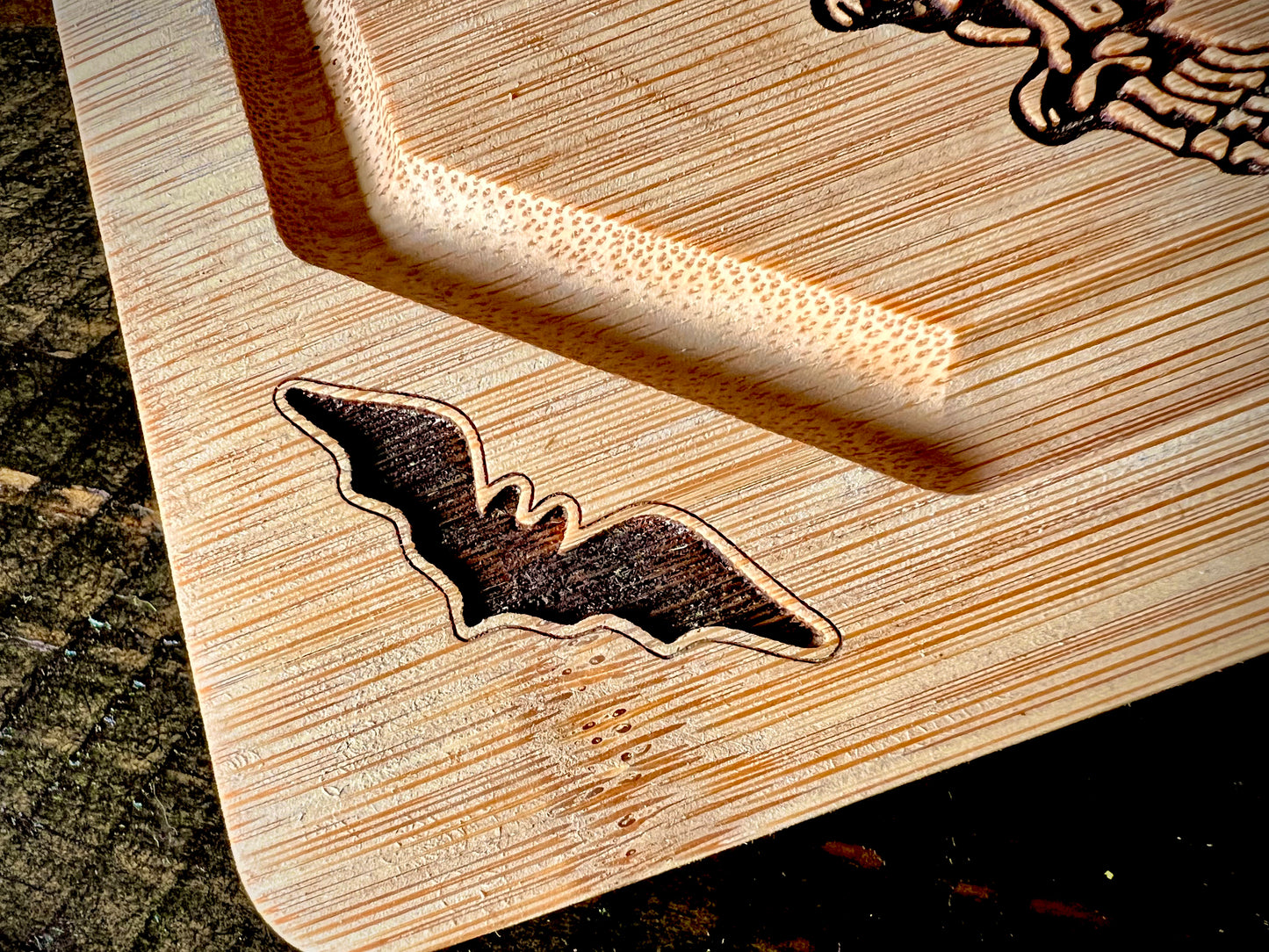 Cutting / Charcuterie Board - Dancing Skeletons engraved on Bamboo
