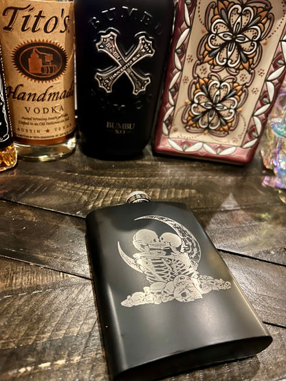 Flask - Lovers Tarot Card Stainless Steel 8oz (includes funnel)