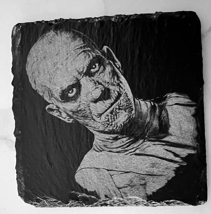 Coaster Set - Classic Monsters Series #2 Engraved on Slate (Set of four) Creature from the Black Lagoon Invisible Man Mummy Phantom of the Opera Universal