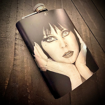 Flask - Elvira Eyes 8oz (includes funnel) Stainless Steel Mistress of the Dark