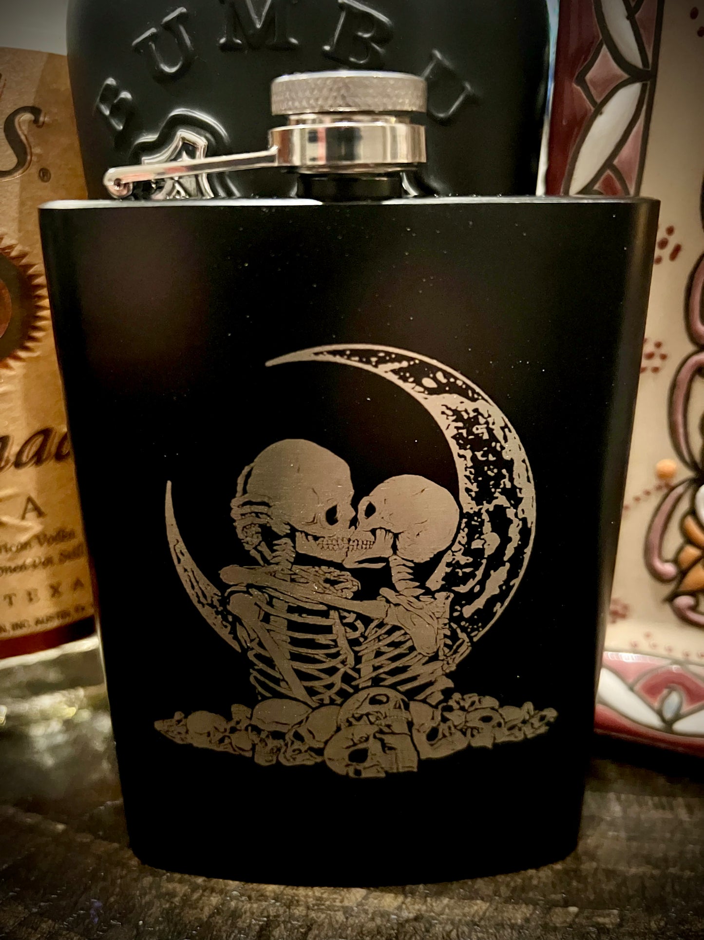 Flask - Lovers Tarot Card Stainless Steel 8oz (includes funnel)