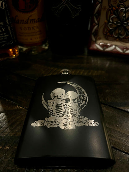 Flask - Lovers Tarot Card Stainless Steel 8oz (includes funnel)