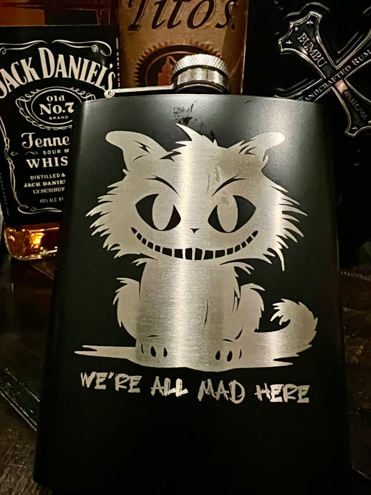 Flask - Cheshire Cat Stainless Steel 8oz (includes funnel)