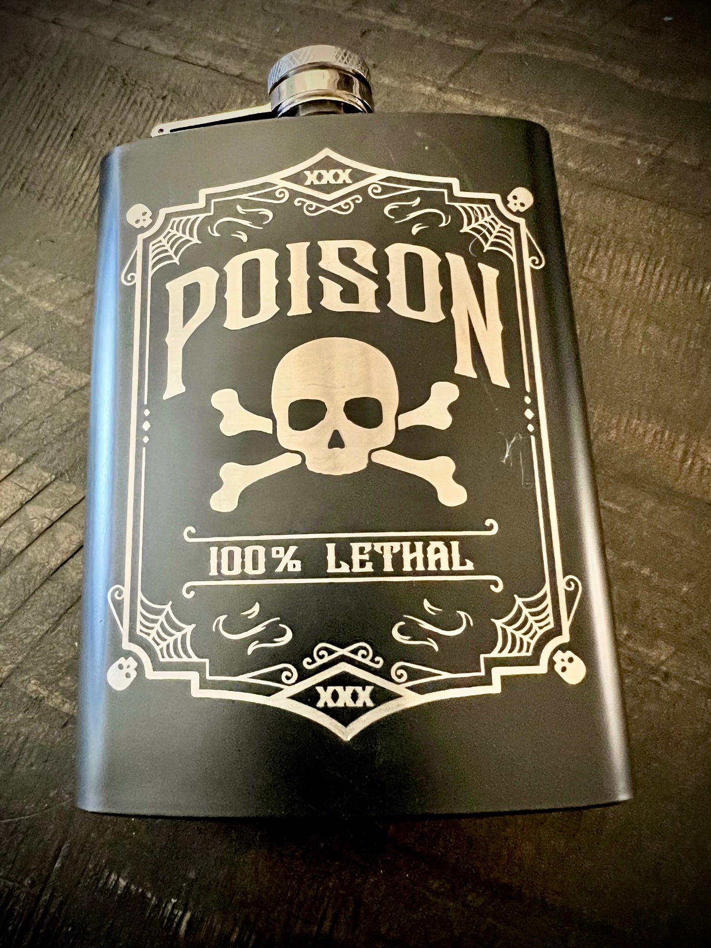 Flask - Poison Stainless Steel 8oz (includes funnel)