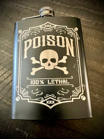 Flask - Poison Stainless Steel 8oz (includes funnel)