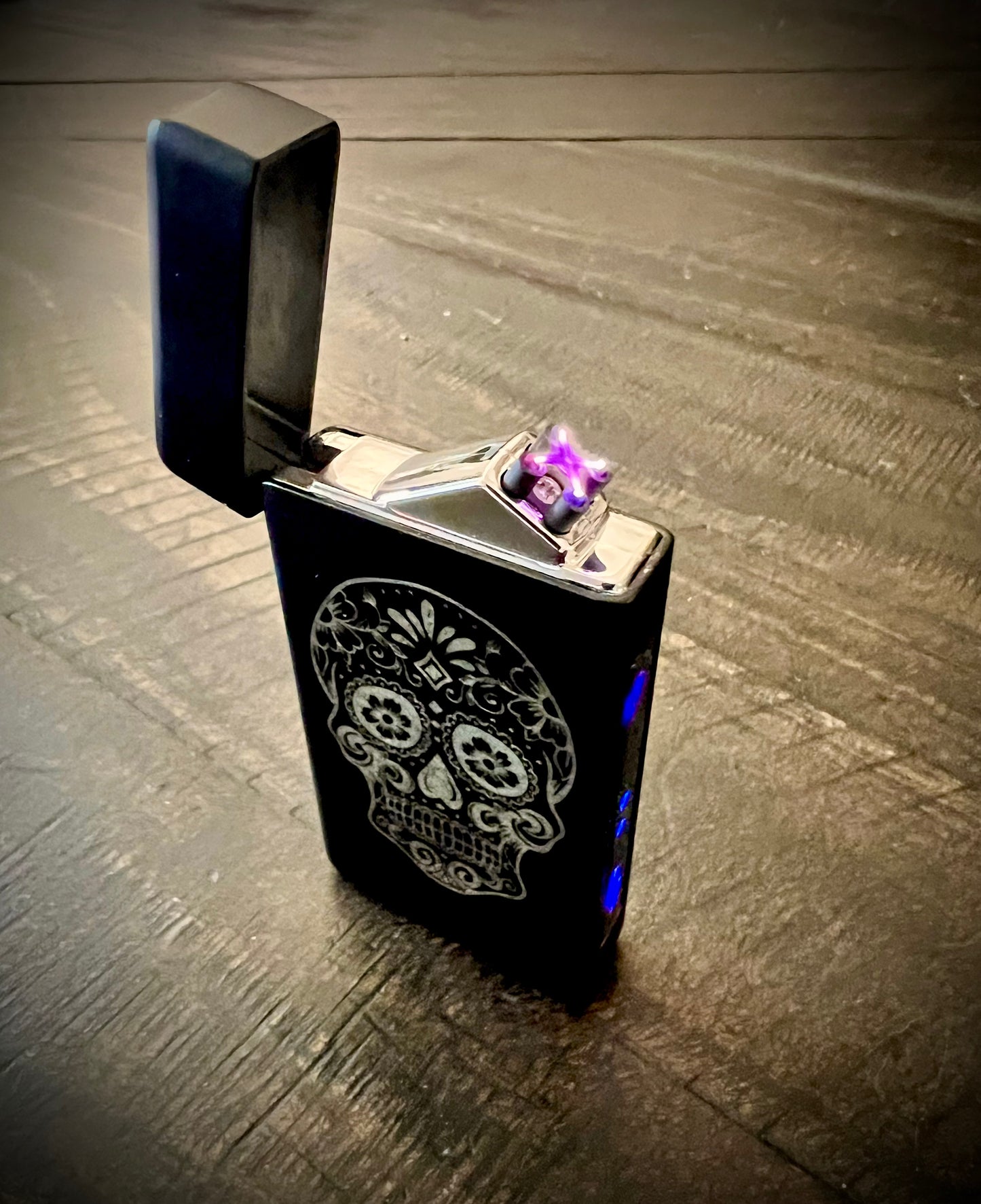Arc Lighter - Sugar Skull engraved includes charger