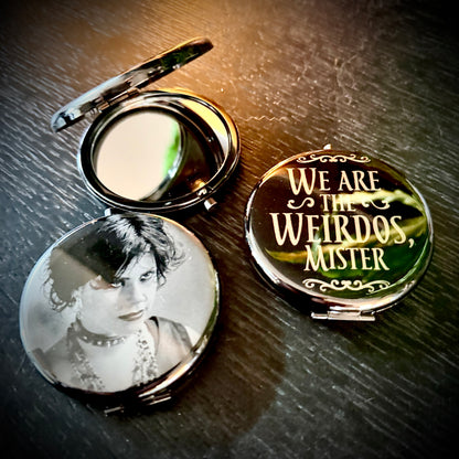 Compact Pocket Mirror - The Craft Nancy We are the Weirdos Mister Dual Sided Metal Engraved
