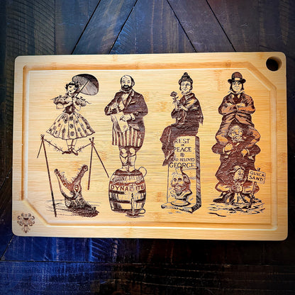 Cutting / Charcuterie Board - Haunted Stretching Portraits engraved on heavy duty bamboo