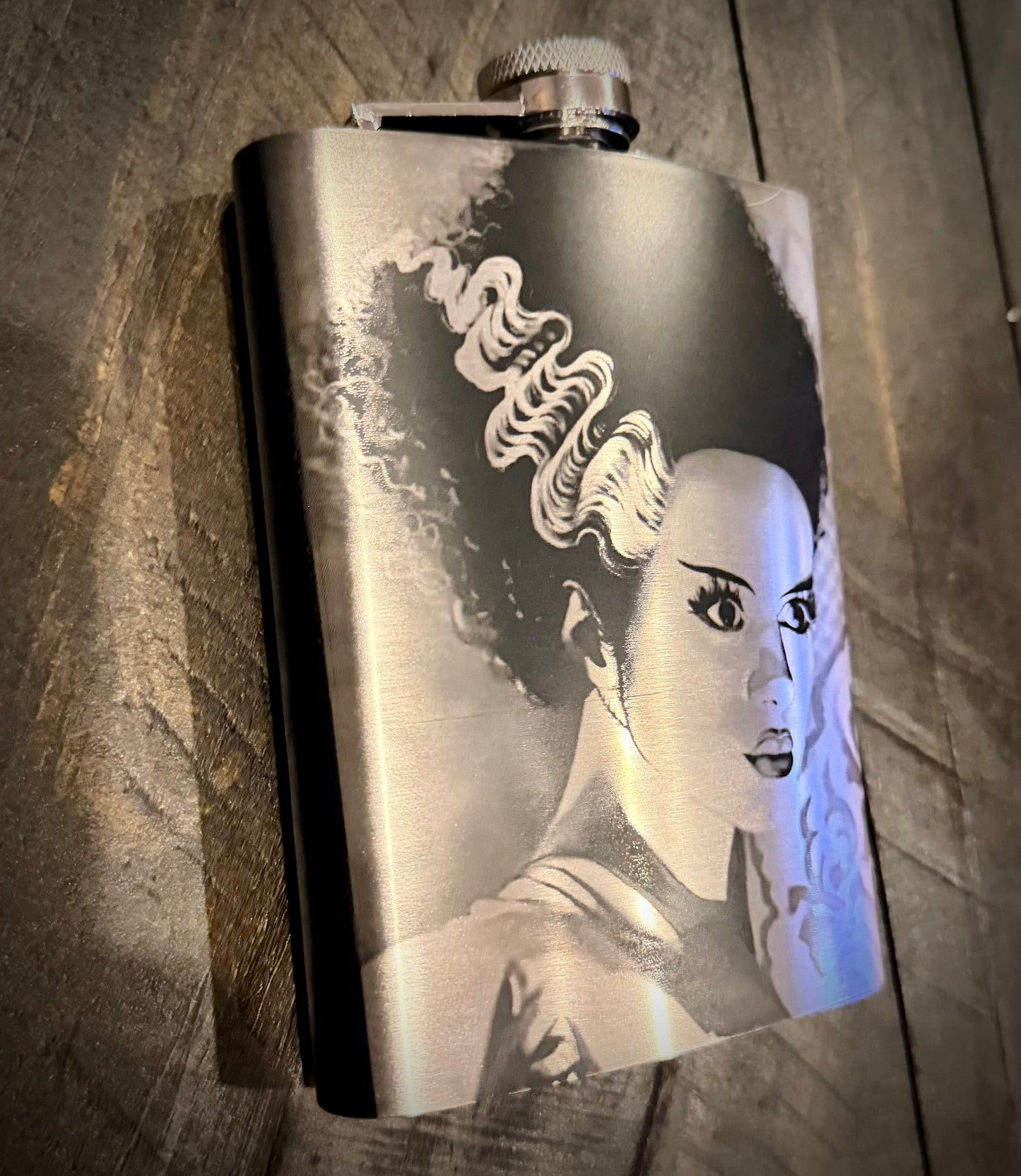 Flask - Bride of Frankenstein Stainless Steel 8oz (includes funnel)