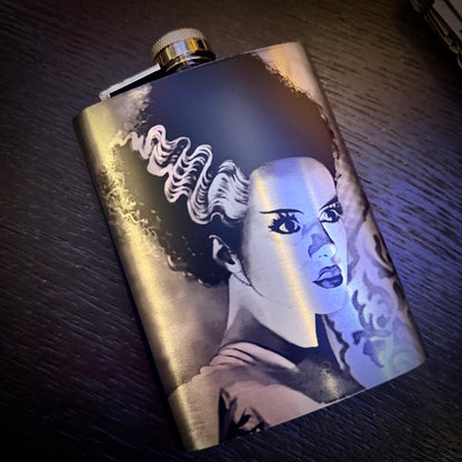 Flask - Bride of Frankenstein Stainless Steel 8oz (includes funnel)