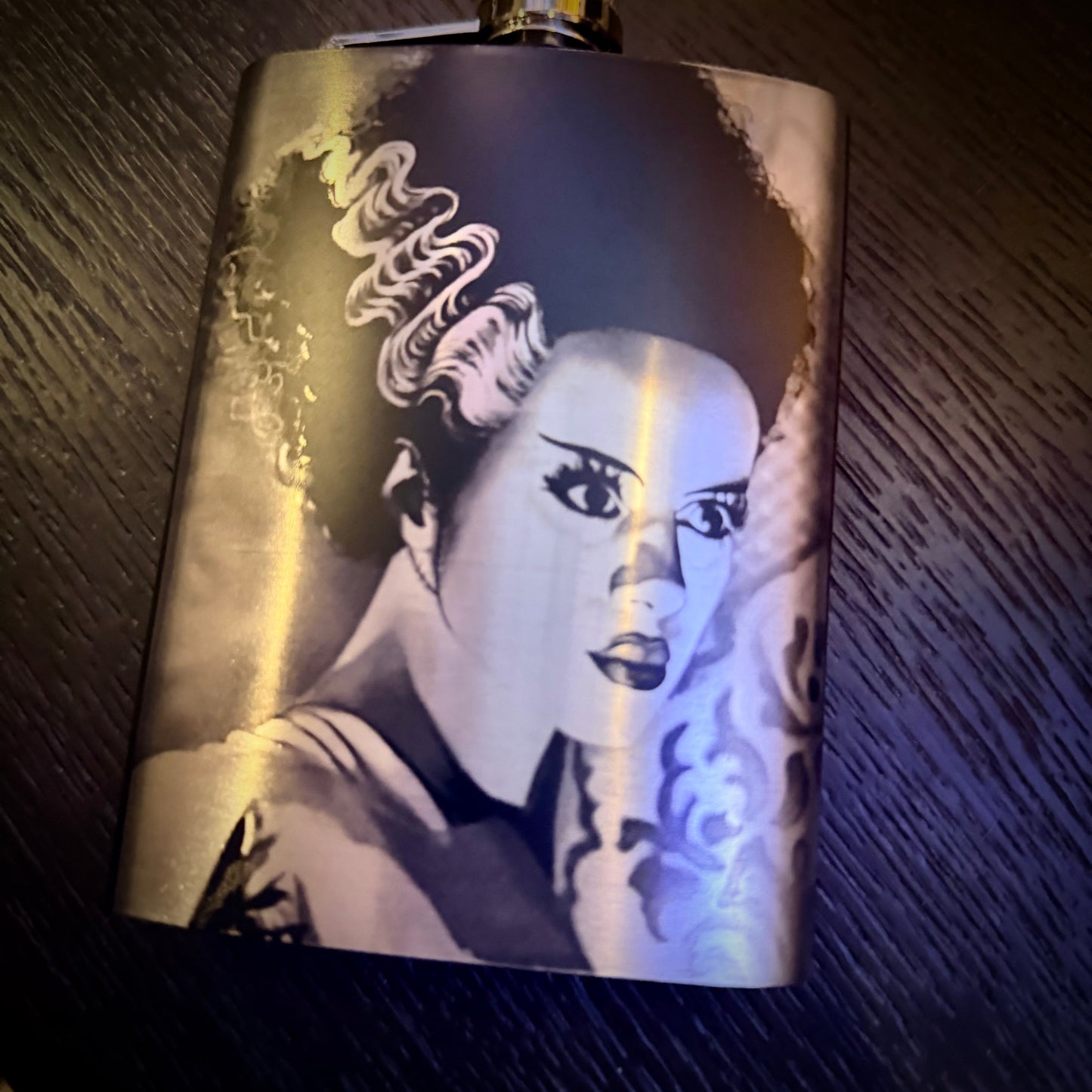Flask - Bride of Frankenstein Stainless Steel 8oz (includes funnel)