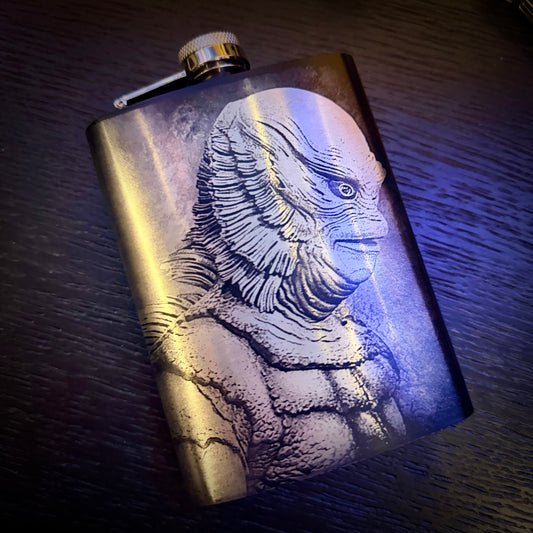 Flask - Creature from the Black Lagoon Stainless Steel 8oz (includes funnel)