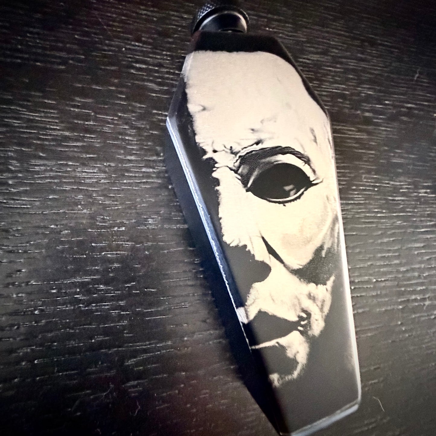 Flask - Michael Myers Coffin Shaped Stainless Steel Halloween Engraved Metal