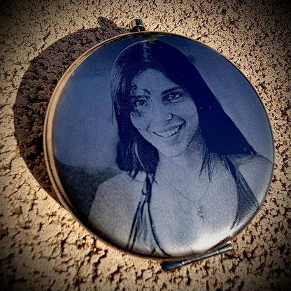 Compact Pocket Mirror - Obsession Nikki Dual Sided Metal Engraved