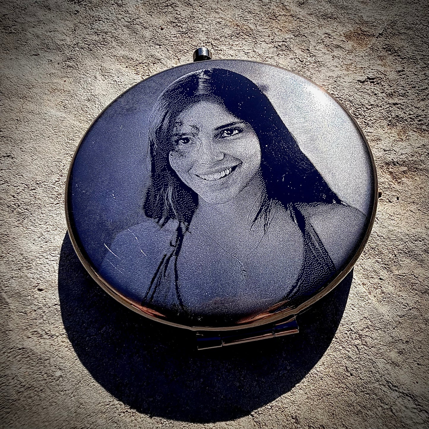Compact Pocket Mirror - Obsession Nikki Dual Sided Metal Engraved