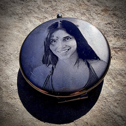 Compact Pocket Mirror - Obsession Nikki Dual Sided Metal Engraved