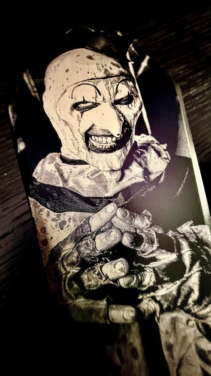 Flask - Art The Clown Coffin Shaped Stainless Steel Dual-Sided Engraved Metal Terrifier