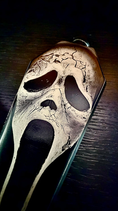 Flask - Ghostface Coffin Shaped Stainless Steel Dual-Sided Engraved Metal Scream