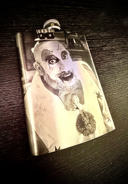Flask - Captain Spaulding Stainless Steel Engraved Metal House of 1000 Corpses