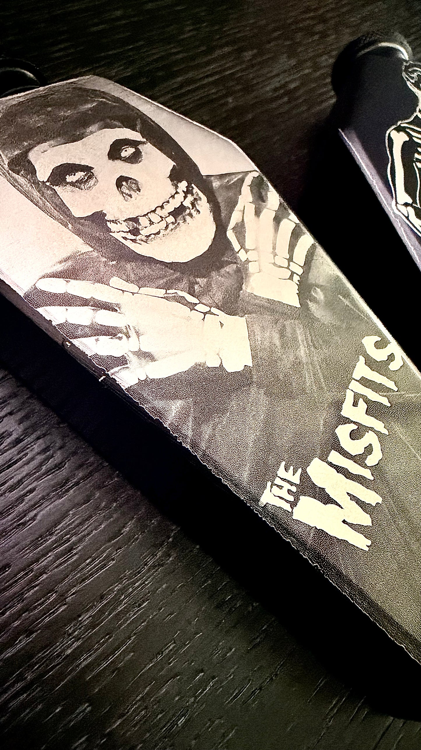 Flask - The Misfits Coffin Shaped Stainless Steel Dual-Sided Engraved Metal Crimson Ghost