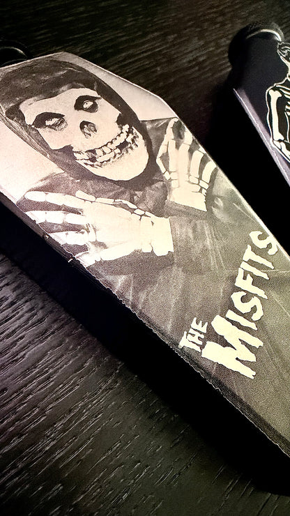 Flask - The Misfits Coffin Shaped Stainless Steel Dual-Sided Engraved Metal Crimson Ghost