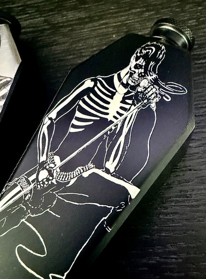 Flask - The Misfits Coffin Shaped Stainless Steel Dual-Sided Engraved Metal Crimson Ghost
