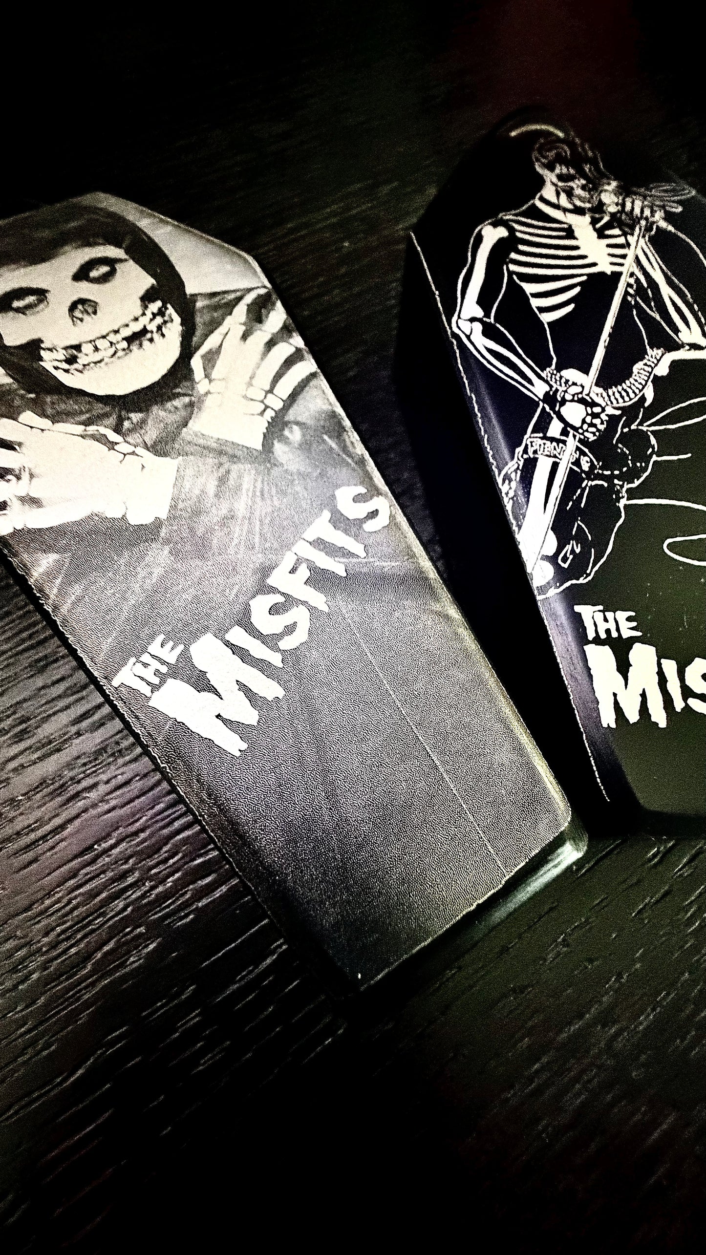 Flask - The Misfits Coffin Shaped Stainless Steel Dual-Sided Engraved Metal Crimson Ghost