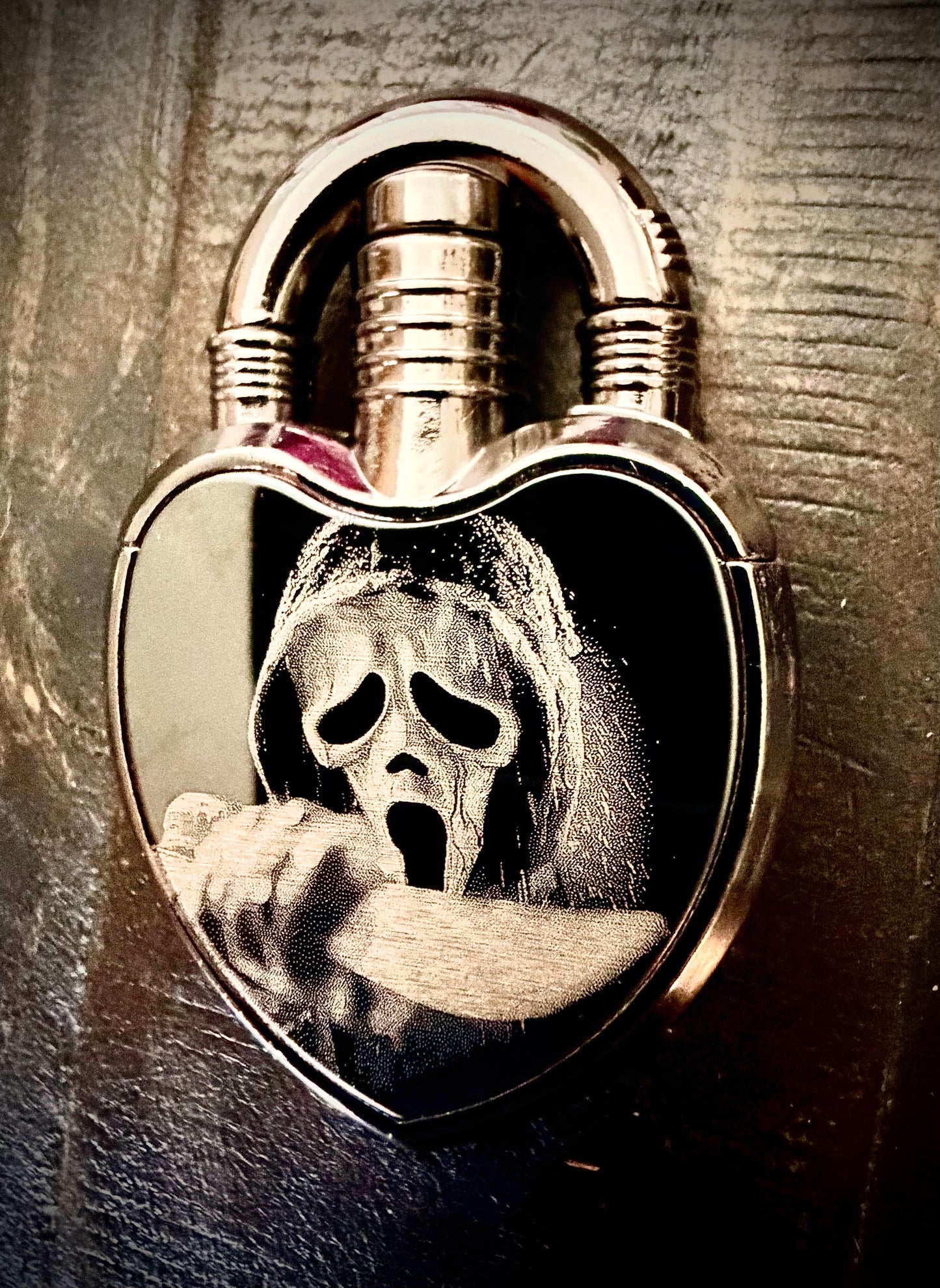 Lighter - Ghostface Heart-Shaped Lighter Engraved Butane Scream