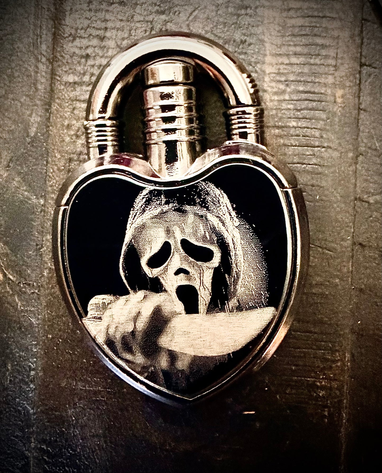 Lighter - Ghostface Heart-Shaped Lighter Engraved Butane Scream