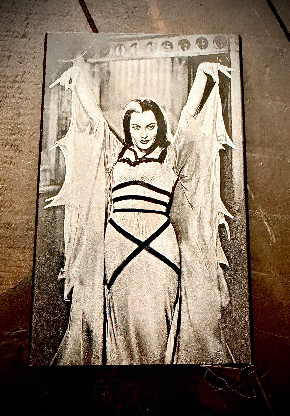 Wallet - Lily Munster Engraved Metal Card Wallet Dual Sided