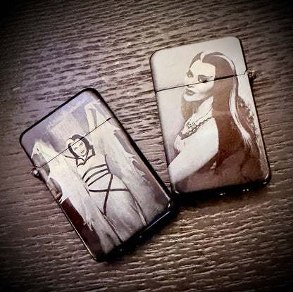Lighter - Lily Munster Engraved Butane Refillable Adjustable