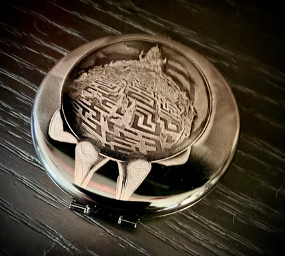 Compact Pocket Mirror - Labyrinth David Bowie Dual Sided Engraved Steel