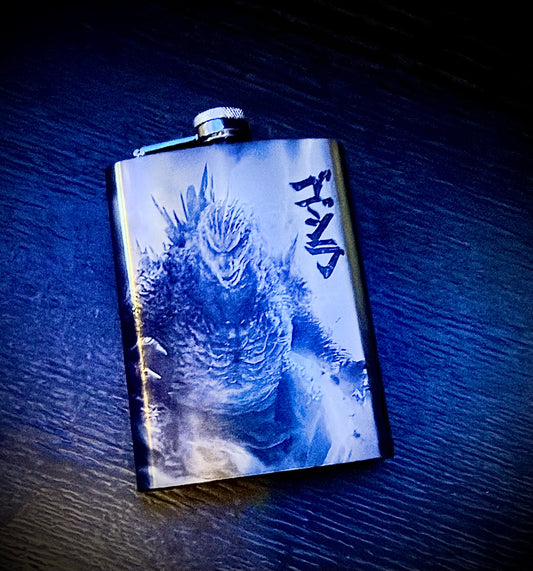 Flask - Godzilla Stainless Steel Engraved Metal 8oz